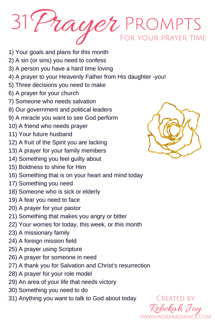 31 Prompts for Your Prayer Time + a Challenge - More Radiance